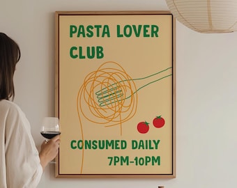 Pasta Prints - Fun Kitchen Wall Art - Aesthetic Kitchen Decor - Trendy Kitchen Poster - Italian-Inspired Apartment Decor