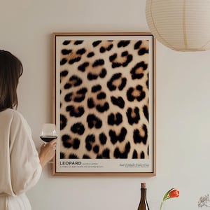 ヒョウ柄 - チーター柄の動物ウォールアート - ブラウンのレトロアート - 寝室やアパートのモダンプレッピーな装飾 - 完璧なマキシマリストギフト