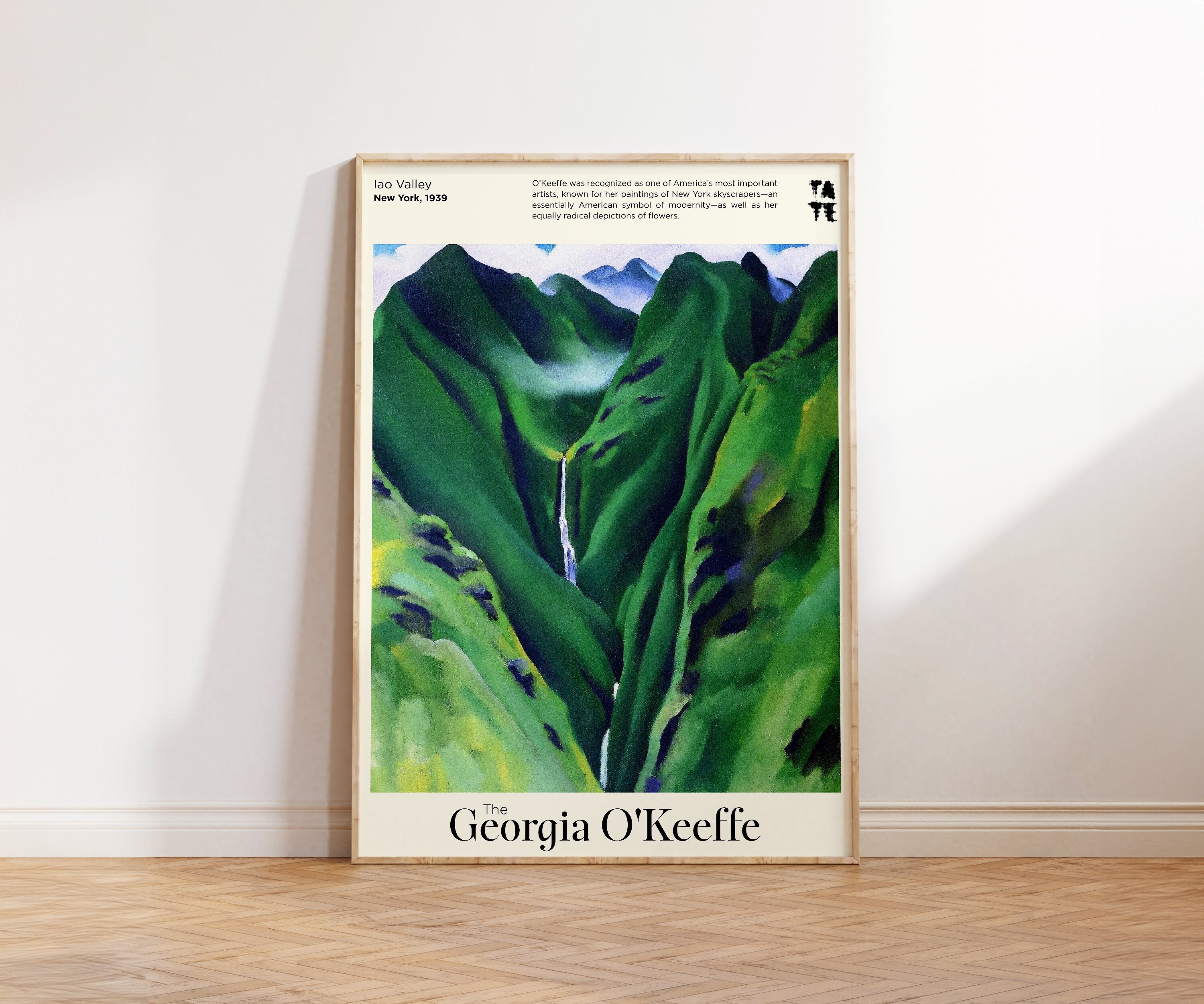 O'keeffe Print Iao Valley Mountain Print Green Abstract Wall