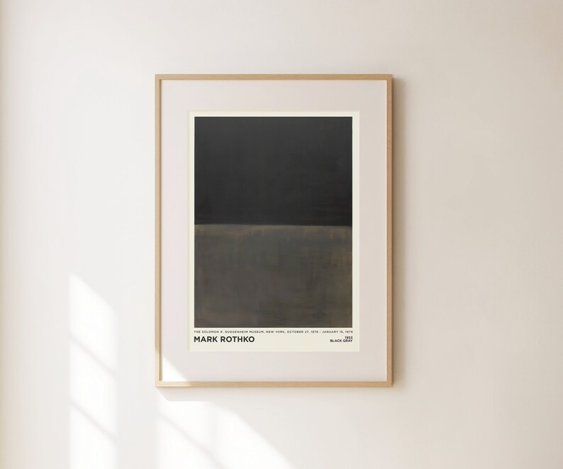 Mark Rothko Gray Square Mark Rothko Print - Black Gray Painting Large Abstract Modern Wall Art ...