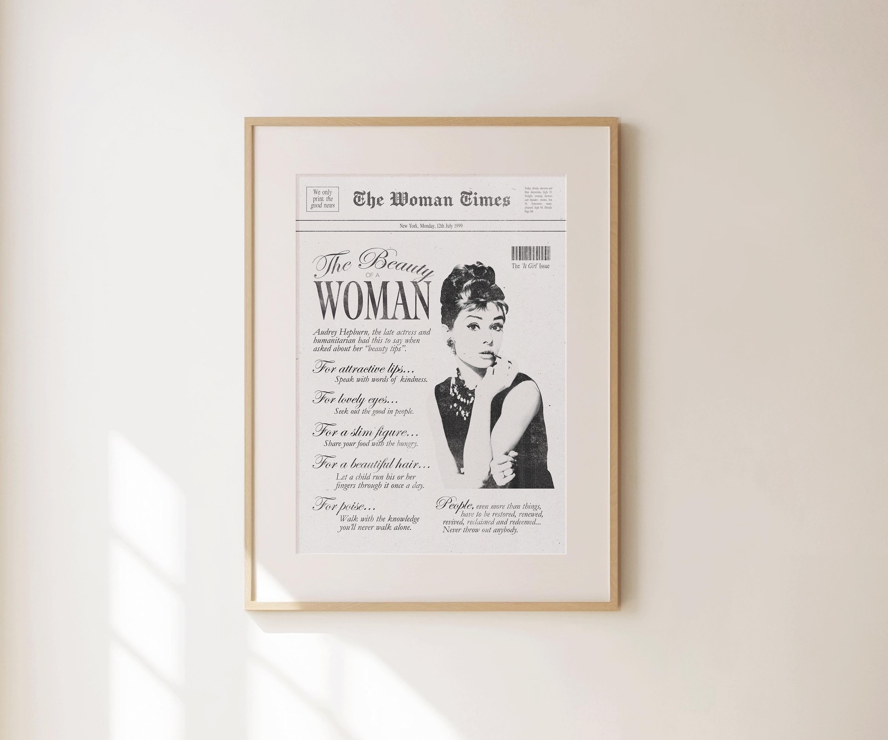 Portrait Toile Audrey Hepburn – Citation – Effet Flottant – Plusieurs Tailles