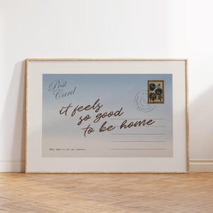C'est si bon d'être à la maison - oeuvre d'art murale confortable - impression esthétique pour casanier - décoration typographie rétro - affiche de carte postale vintage