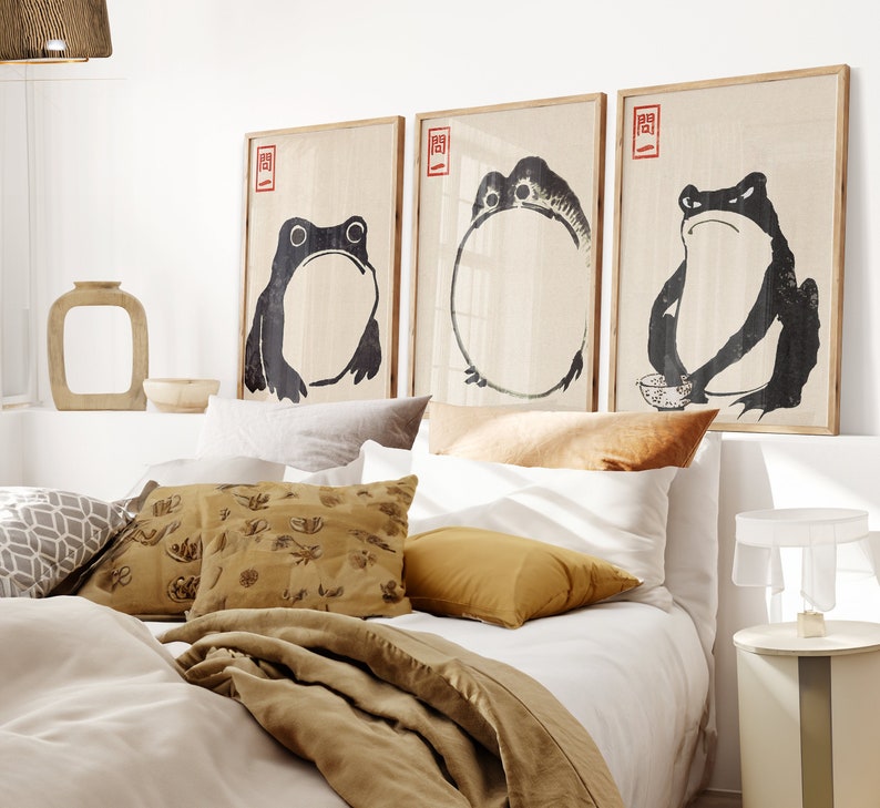 Set of 3 Wall Art Matsumoto Hoji Print, Frog Print, Japanese Art ...
