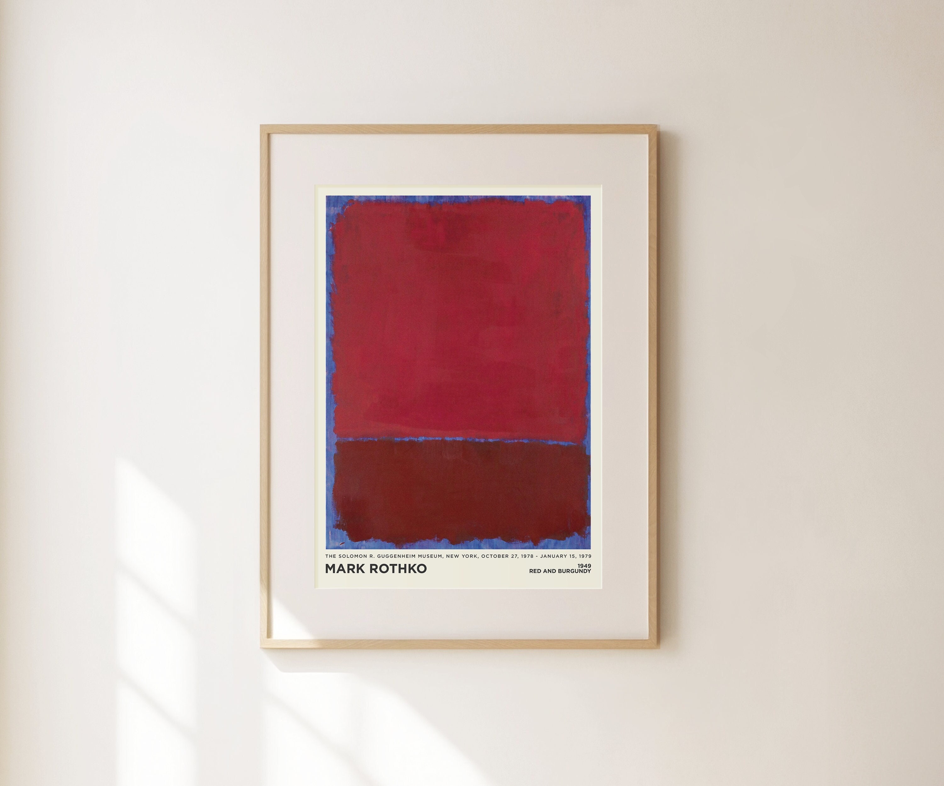 Mark Rothko Print - Red Burgundy Painting Large Abstract Wall Art 