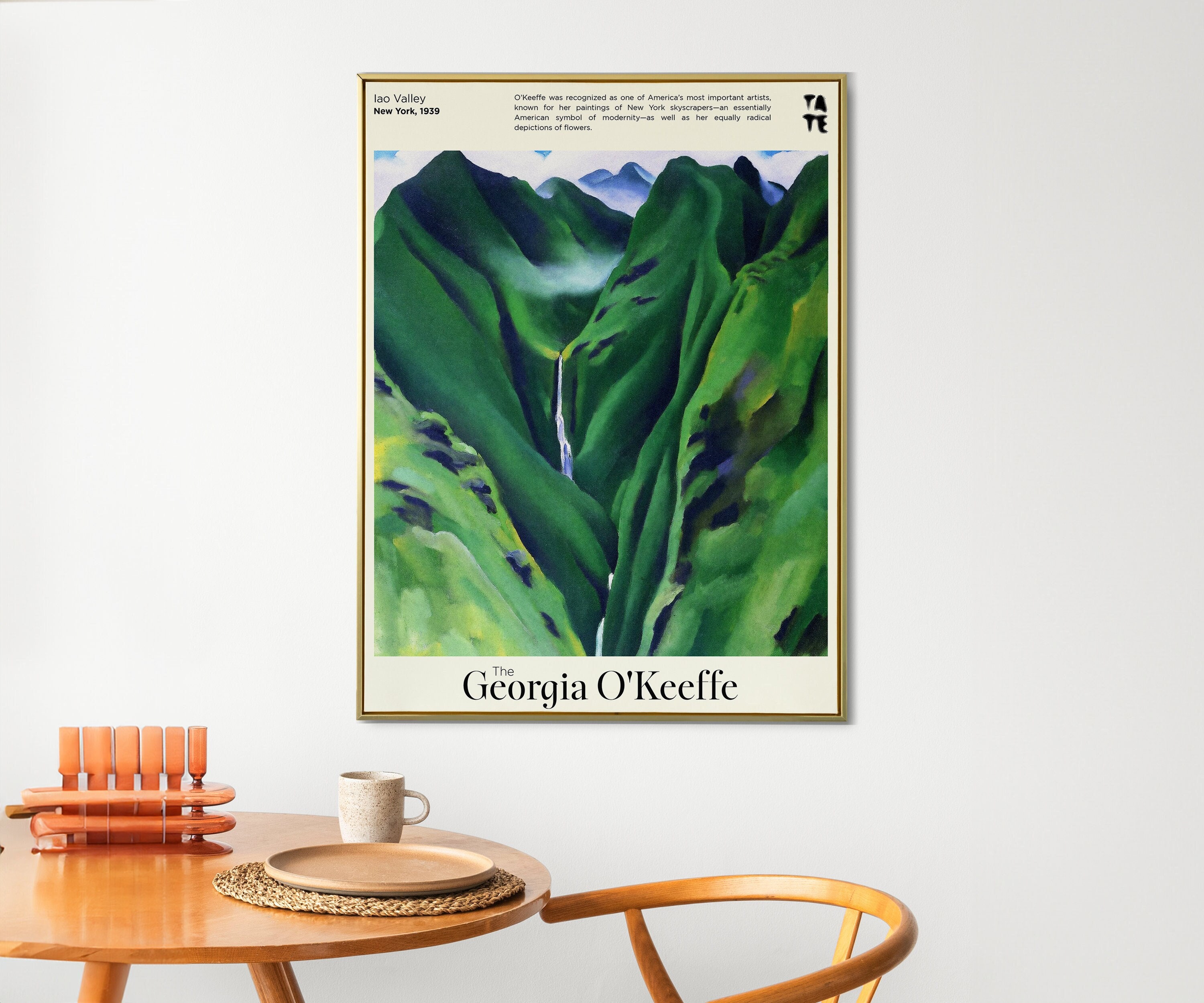 O'keeffe Print Iao Valley Mountain Print Green Abstract Wall