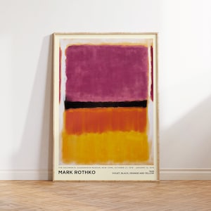 Mark Rothko Print - Yellow Orange Painting Large Abstract Wall Art for Living Room & Office Wall Art - Bright Canvas Home Decor - Home Gifts