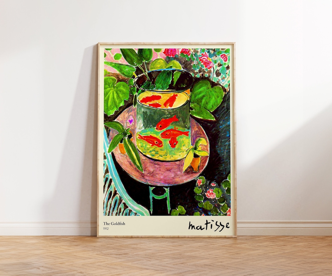 Henri Matisse Print - Vintage Animal Goldfish Painting - Large