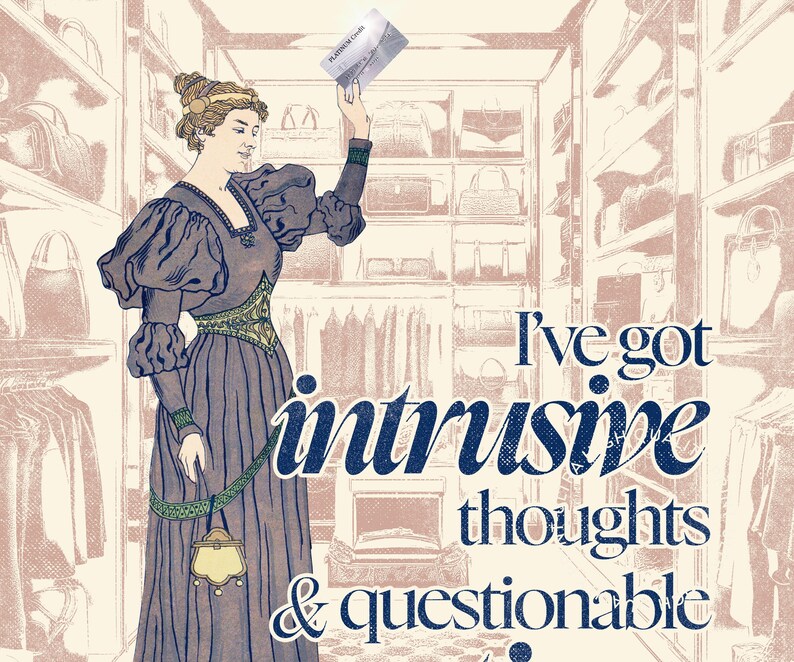 I’ve Got Intrusive Thoughts Print - Funny Girly Wall Art - Sarcastic ...
