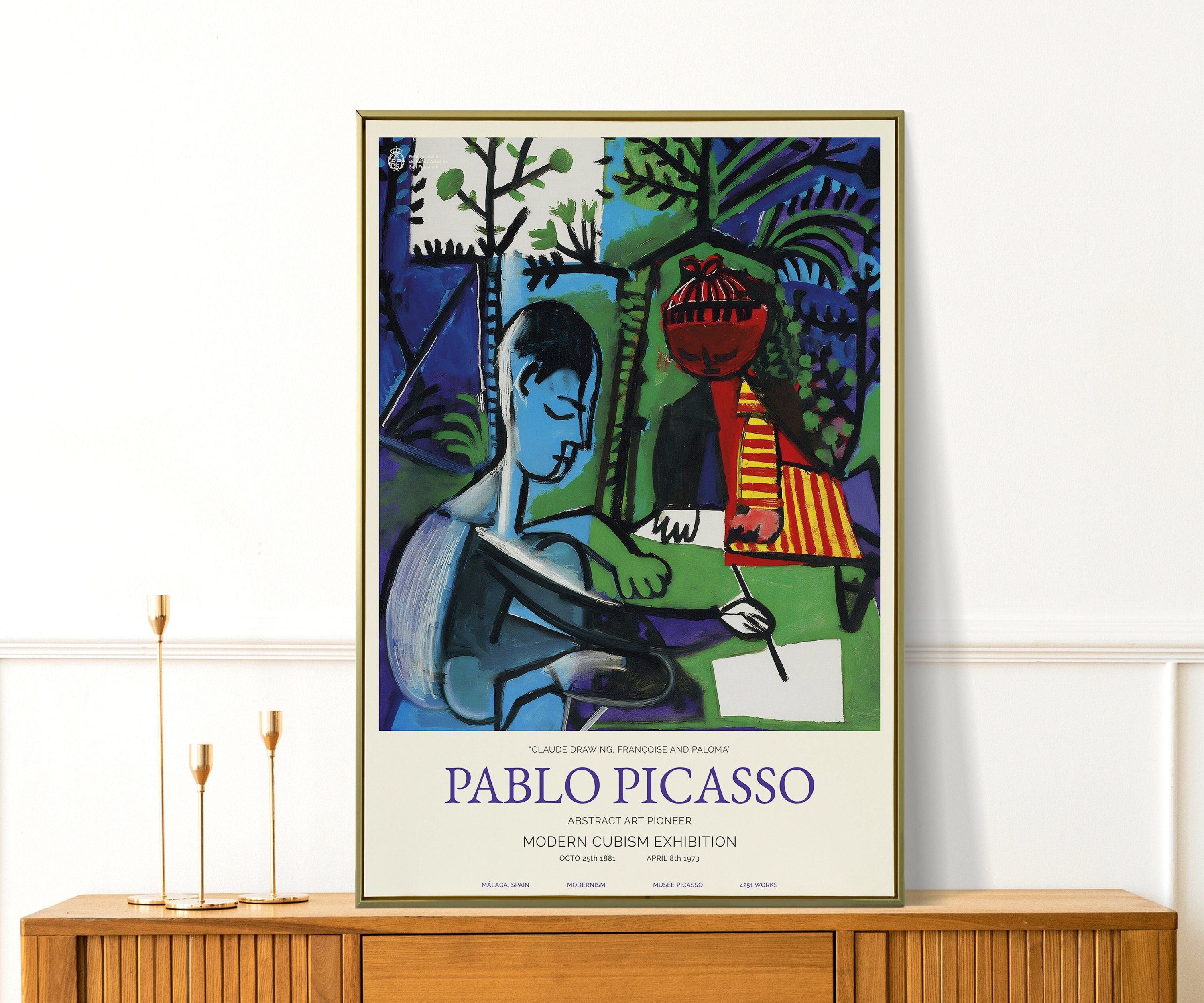 Pablo Picasso Print - Abstract Blue Painting Wall Art - Modern Famous ...