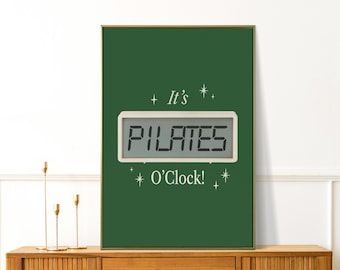 Pilates O'clock - Pilates Art - Pilates Wall Art - Pilates Studio Decor - Pilates Coach Gift - Girly Fitness Art - Pilates Princess