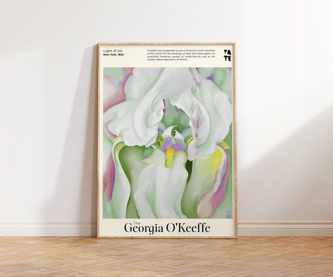 Georgia O'keeffe Print - Iris Flower Print - White Pink Abstract