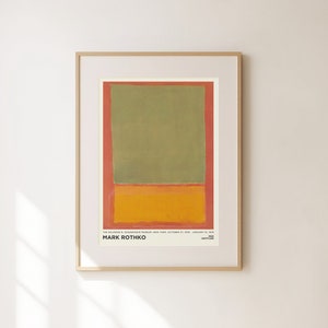 Mark Rothko Print - Green Yellow Orange Painting Large Abstract Wall Art for Living Room, Office Wall Art, Birthday Gift and Home Decor