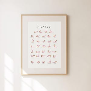 Pilates Wall Chart Print - Pilated Studio Decor - Gift for Pilates Teachers - Stylish Pilates Poster for Home or Gym Wall Art - Aesthetic