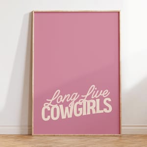 Long Live Cowgirls - Southwestern Print - Western Home Decor - Girly Wall Art - Retro Bar Cart Print - Retro Cowboy Wall Art - Neutral Print