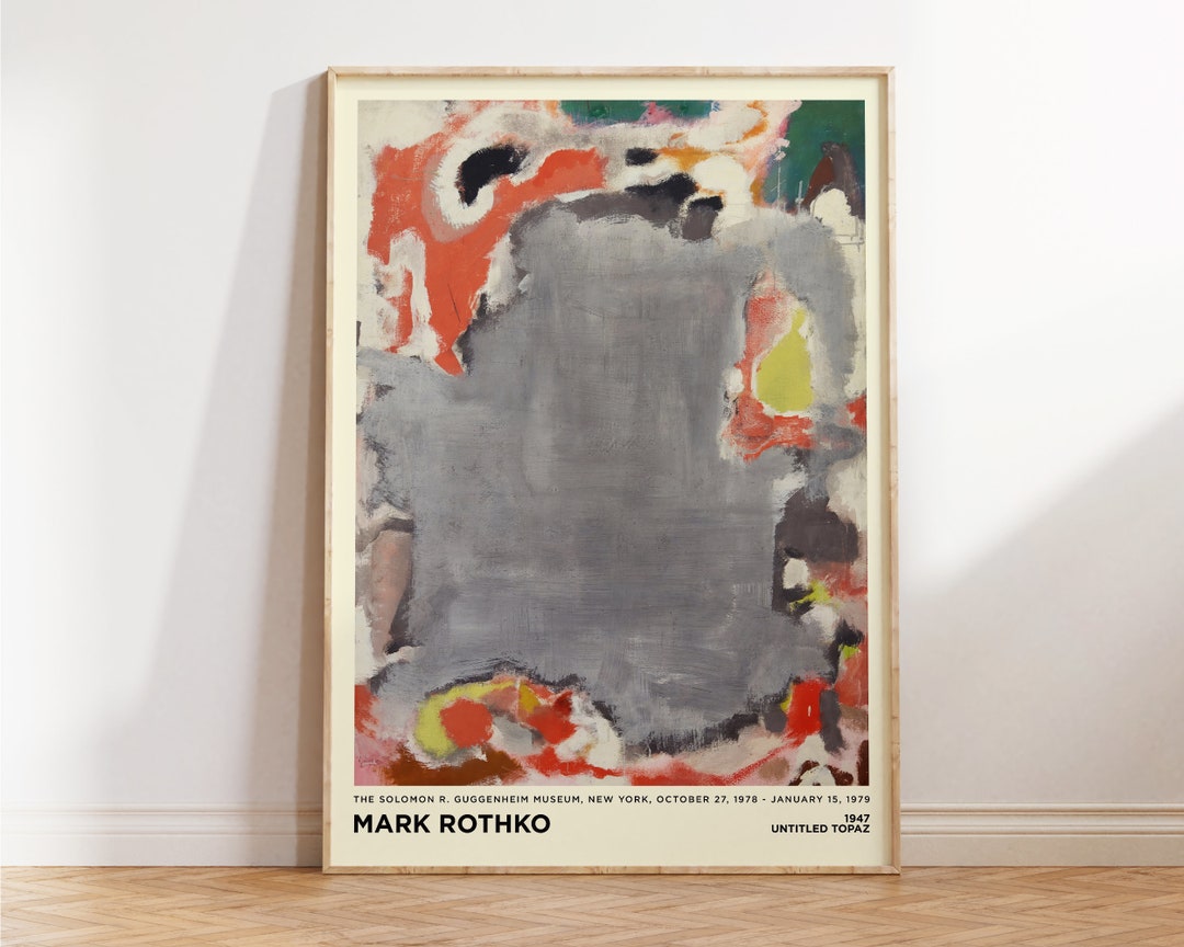 Mark Rothko Gray Square Mark Rothko Print - Gray Pink Painting Large Abstract Wall Art for ...