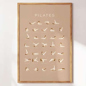 Pilates Wall Chart Print - Pilated Studio Decor - Gift for Pilates Teachers - Stylish Pilates Poster for Home or Gym Wall Art - Aesthetic