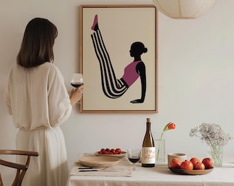 Pilates Print - Cute Pilates Wall Art - Aesthetic Pilates Studio Decor - Fun Gift for Pilates Lovers & Teachers - Pilates Poster - It Girl