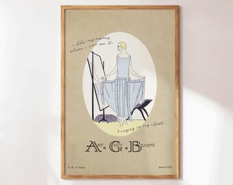 I Like My Money Print - Vintage Fashion Wall Art - Retro Fashion Poster - Art Deco Style - Girly Gift for Her - Trendy Apartment Decor