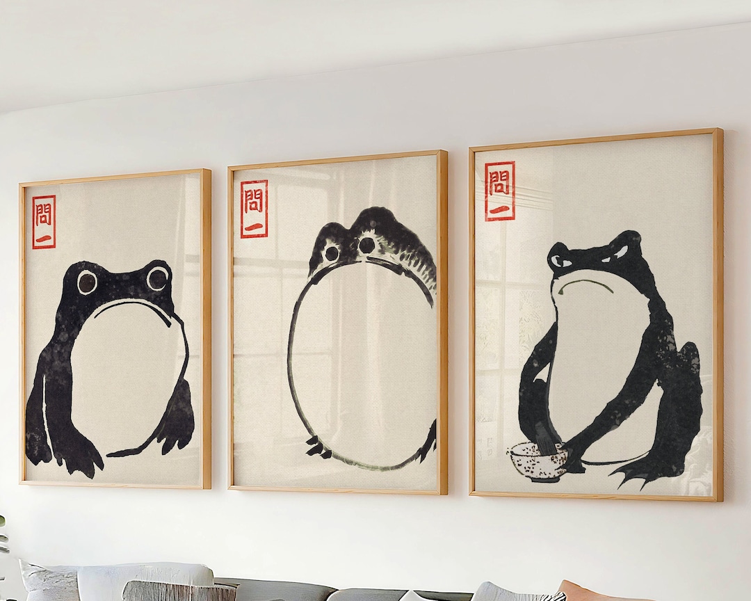 Set of 3 Wall Art Matsumoto Hoji Print, Frog Print, Japanese Art ...