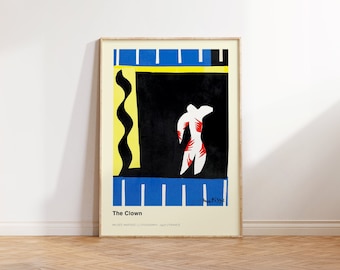 Henri Matisse Print - Clown Wall Art - Blue Abstract Wall Art for Living Room and Office Decor - Matisse Art Print for Home Birthday Gifts