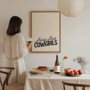 Long Live Cowgirls - Southwestern Print - Western Home Decor - Girly Wall Art - Retro Bar Cart Print - Retro Cowboy Wall Art - Neutral Print