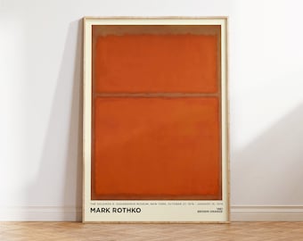 Mark Rothko Print - Red Orange Painting Large Abstract Wall Art for Living Room, Office Wall Art, Birthday Gift and Home Decor