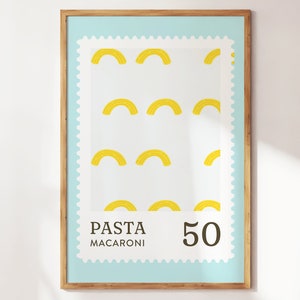 Küchen Drucke - Pasta Makkaroni Gemälde - Niedliche Küchen Wand Kunst und Drucke - Moderne Italienische Küche Leinwand - Perfekt für Geschenke Dekor