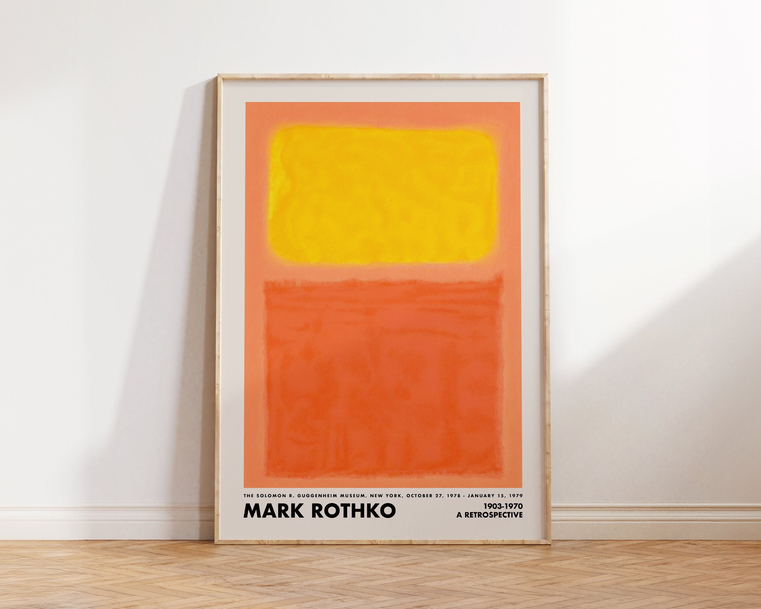 Set of 3 Wall Art Mark Rothko Prints Yellow Orange Large Abstract ...