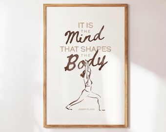 Impression Joseph Pilates - oeuvre d'art murale Pilates - décoration de studio - cadeau pour les amateurs et les professeurs de Pilates - affiche tendance pour salle de sport - citations Pilates