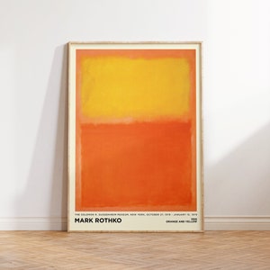 Mark Rothko Print - Orange Yellow Painting Large Abstract Wall Art for Living Room & Office Wall Art - Canvas Home Decor - Home Gifts