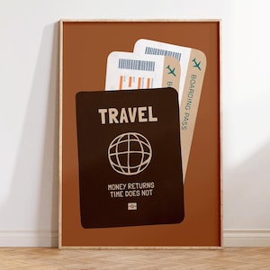 Travel Passport - Cute Travel Poster - Trendy Travel Wall Art - Aesthetic Travel Decor - Unique Gift for Travel Lovers - Apartment Decor