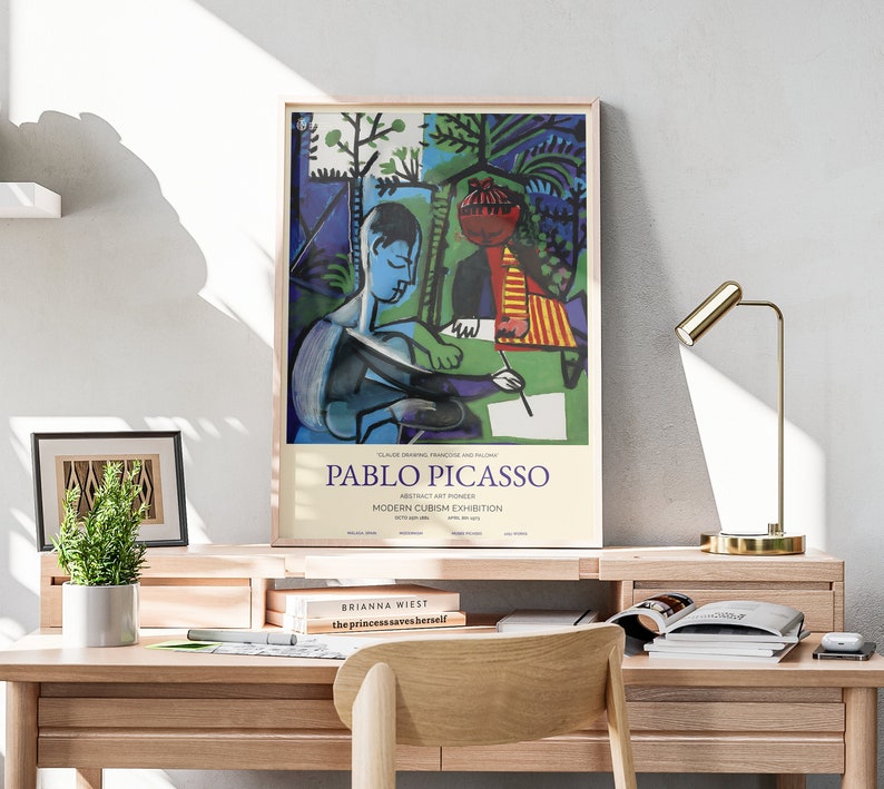 Pablo Picasso Print - Abstract Blue Painting Wall Art - Modern Famous ...