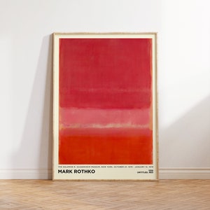 Mark Rothko Print - Pink Red Painting Large Abstract Modern Wall Art for Living Room & Office Wall Art - Pink Canvas Home Decor - Home Gifts