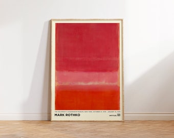 Mark Rothko Print - Pink Red Painting Large Abstract Modern Wall Art for Living Room & Office Wall Art - Pink Canvas Home Decor - Home Gifts