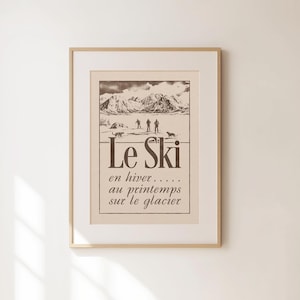 Retro Ski Wand Kunst - Vintage Ski Kunstdruck - Mid Century Moderne Dekoration - Winter Wand Kunst - Abenteuer Poster - Wohnung Dekor - Ski Geschenk