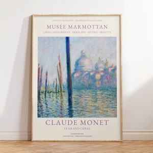 Claude Monet Print - Le Grand Canal Poster - Large Vintage Landscape Wall Art - Blue Sea Painting for Living Room and Office Wall Gifts