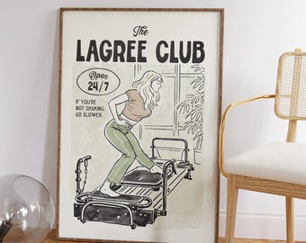 Lagree Club, Lagree Poster, Pilates Wall Art, Pilates Studio Decor, Gift for Lagree Lover, Hot Girly Print, Fitness Wall Decor
