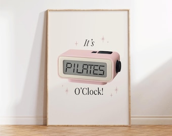 Pilates O'clock - Pilates Art - Pilates Wall Art - Pilates Studio Decor - Pilates Coach Gift - Girly Fitness Art - Pilates Princess