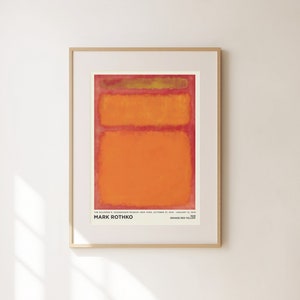 Mark Rothko Print - Red Orange Painting Large Abstract Wall Art for Living Room, Office Wall Art, Birthday Gift and Home Decor