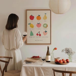 Fruit of the Spirit Print - Christian Wall Art - Minimalist Bible Quote - Retro Faith Decor - Aesthetic Christian Gift Idea