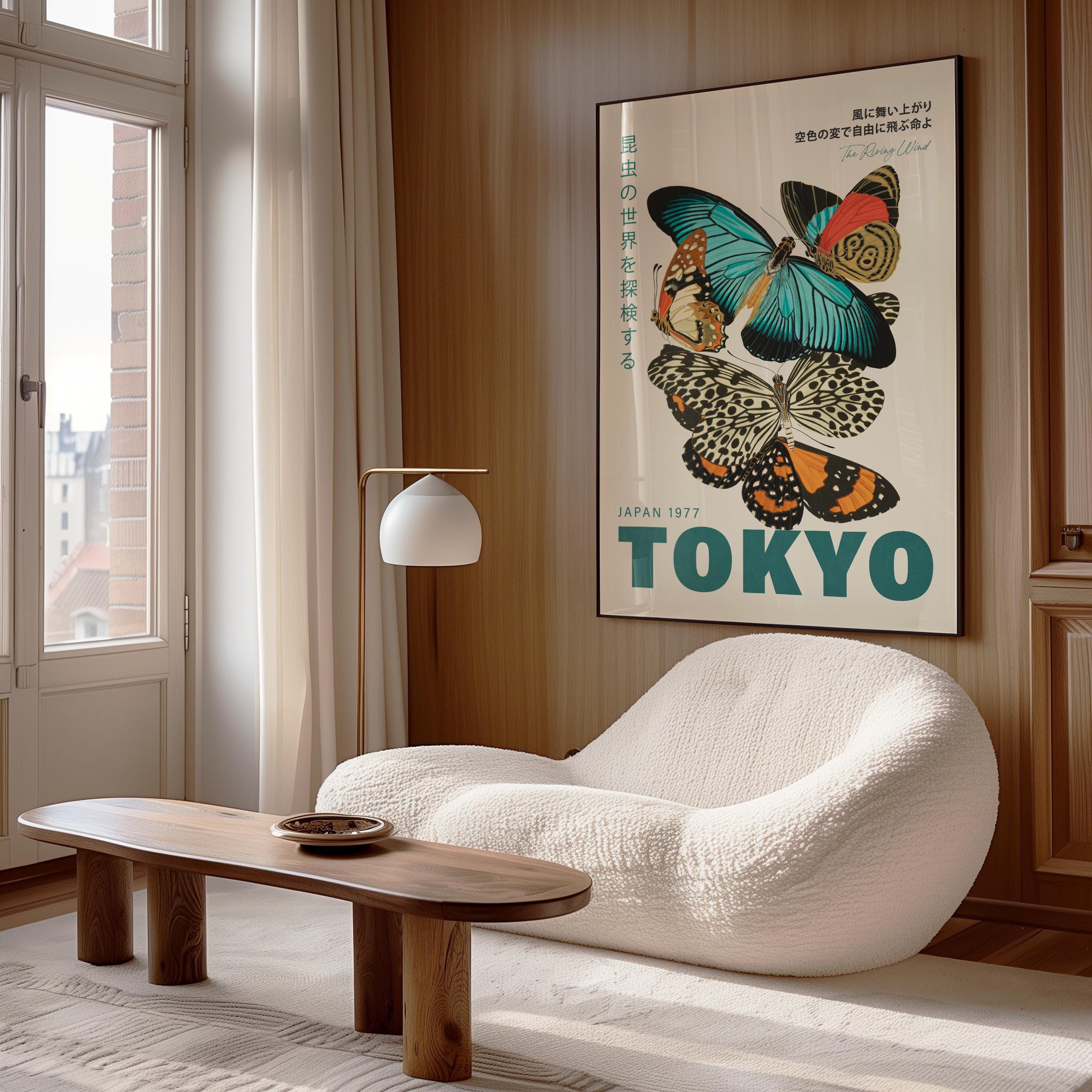 絵画 butterfly Butterfly Japanese Poster – Vintage Tokyo Exhibition Print