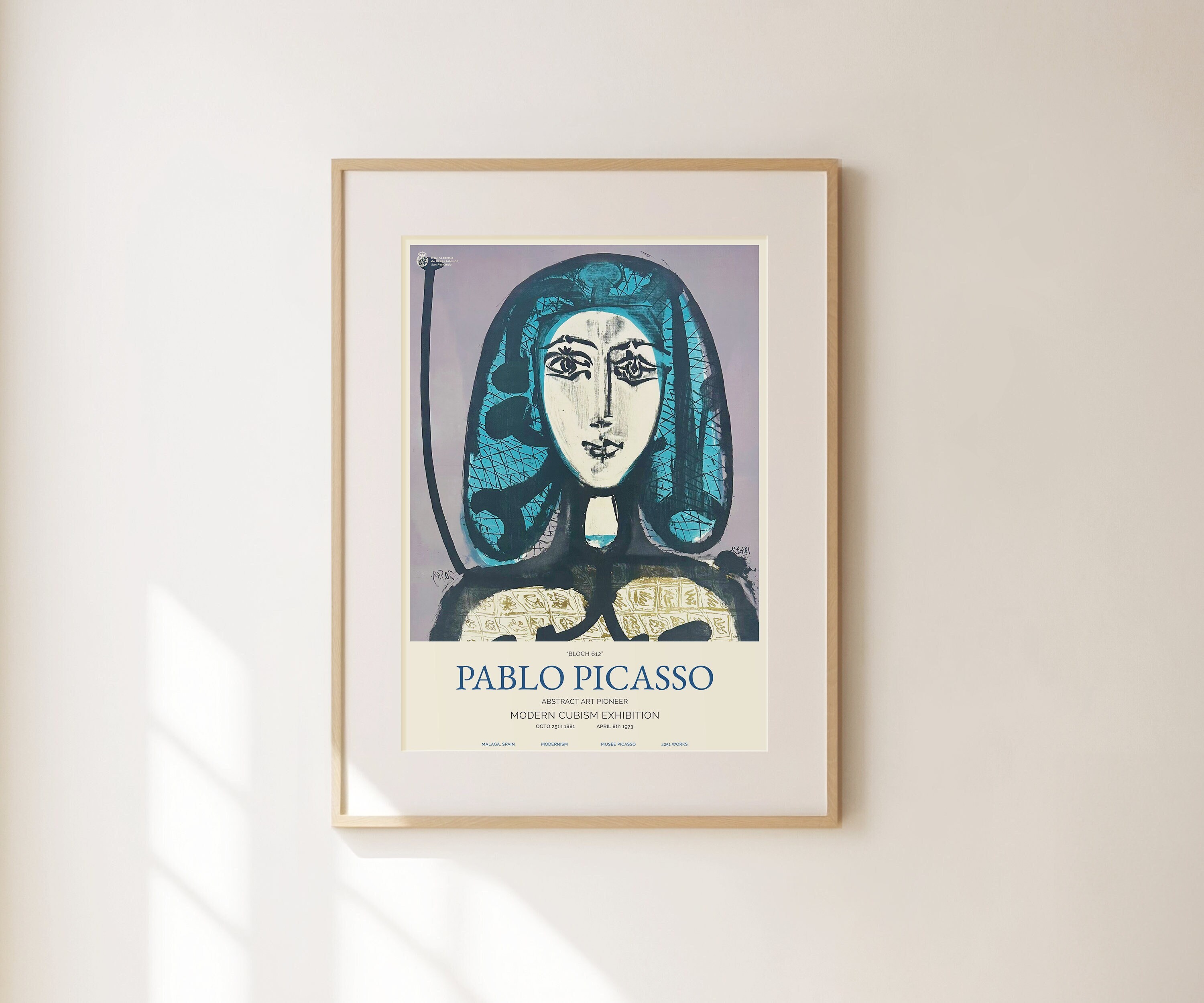 Pablo Picasso Print - Vintage Woman Portrait Wall Art - Retro