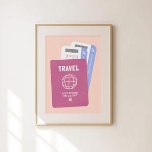 Travel Passport - Cute Travel Poster - Trendy Travel Wall Art - Aesthetic Travel Decor - Unique Gift for Travel Lovers - Apartment Decor