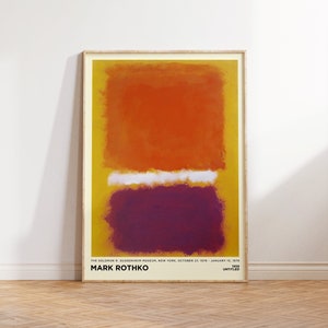 Mark Rothko Print - Yellow Orange Painting Large Abstract Wall Art for Living Room & Office Wall Art - Bright Canvas Home Decor - Home Gifts