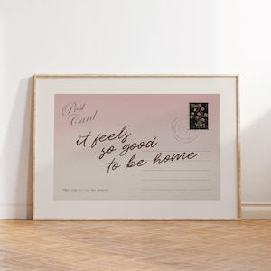 C'est si bon d'être à la maison - oeuvre d'art murale confortable - impression esthétique pour casanier - décoration typographie rétro - affiche de carte postale vintage