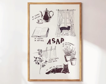 Slow Down Reminder - Minimalist Mental Health Art - Therapy Office Decor - Affirmation Wall Print - Self Care Gift - Modern Apartment Decor