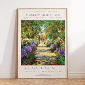 Claude Monet Print - Beautiful Garden Poster - Large Vintage Landscape Wall Art - Flowers Painting for Living Room and Office Wall Gifts