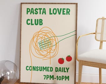 Pasta Prints - Fun Kitchen Wall Art - Aesthetic Kitchen Decor - Trendy Kitchen Poster - Italian-Inspired Apartment Decor