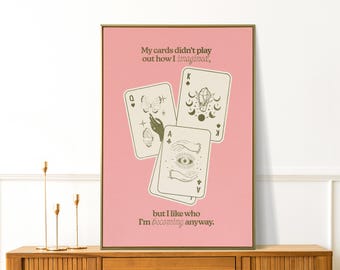 Speelkaart kunst aan de muur - Ace Cards Print - motiverende poster - positieve muurkunst - esthetisch decor - preppy decor appartement - It Girl