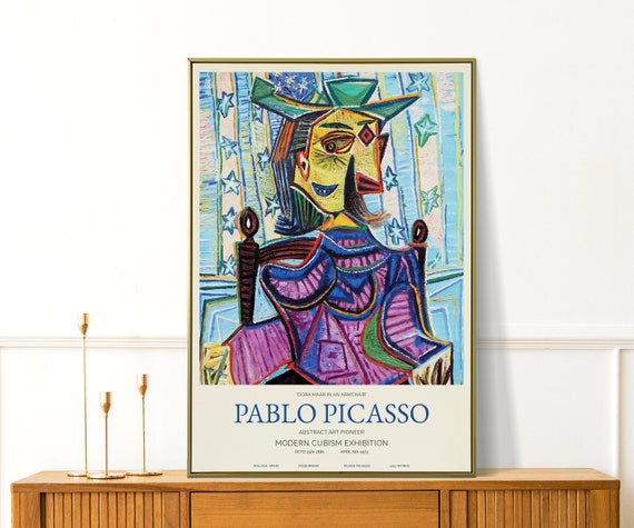 Pablo Picasso Print - Colorful Abstract Woman Wall Art - Modern